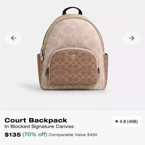 Coach Beige and Brown Signature Backpack